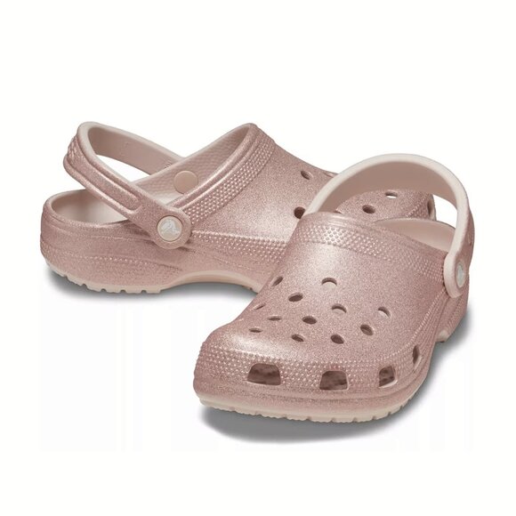 NEW CROCS Sizes 6-10 Women's Classic Glitter Clog - Quartz Glitter - Picture 2 of 7